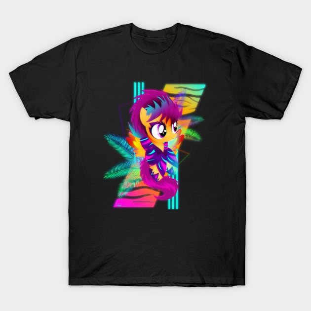 Synthwave Scootaloo T-Shirt by Ilona's Store